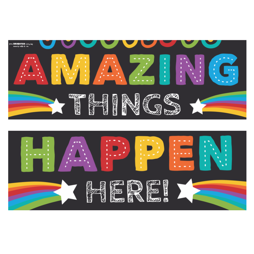 classroom banners (amazing things happen here) - Ebencuts