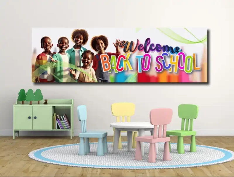 Welcome back to school  -motivational classroom banners (36x12 landscape)