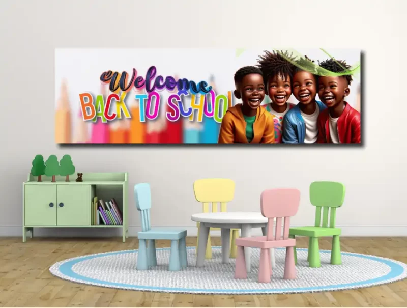 Welcome back to school -motivational classroom banners (36x12 landscape)