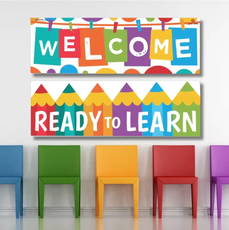 welcome ready to learn- classroom banners (36x12)