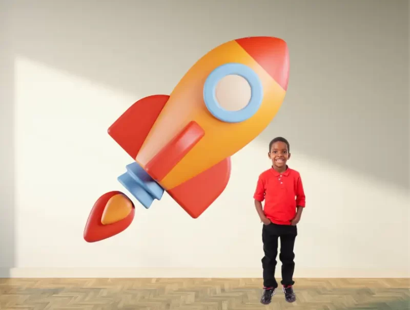 Flying rocket 2 - Curiosity Sticker (5.5 by 4feet)