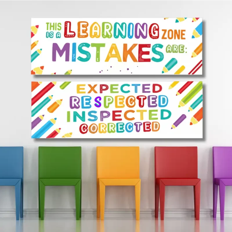 This is a learning zone mistakes are ...- classroom banners (36x12)