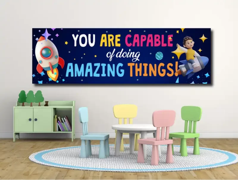 You are capable of doing amazing things-motivational classroom banners (36x12 landscape)