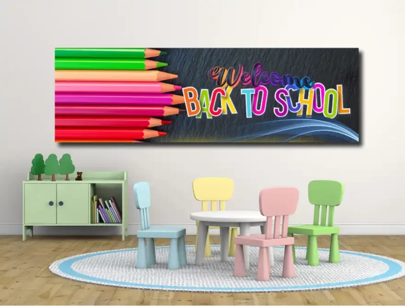 Welcome  back to school-motivational classroom banners (36x12 landscape)