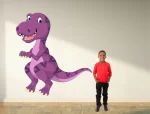 Purple standing dinosaur - Curiosity Sticker (5.5 by 4feet)