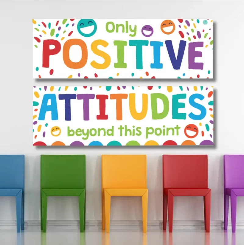 Only positive attitides beyound this point - classroom banners (36x12)