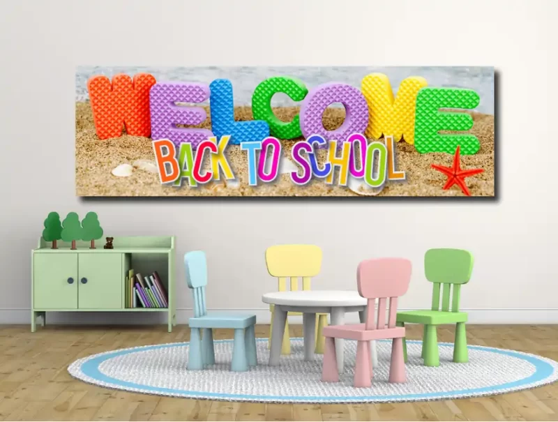 Welcome  back to school-motivational classroom banners (36x12 landscape)