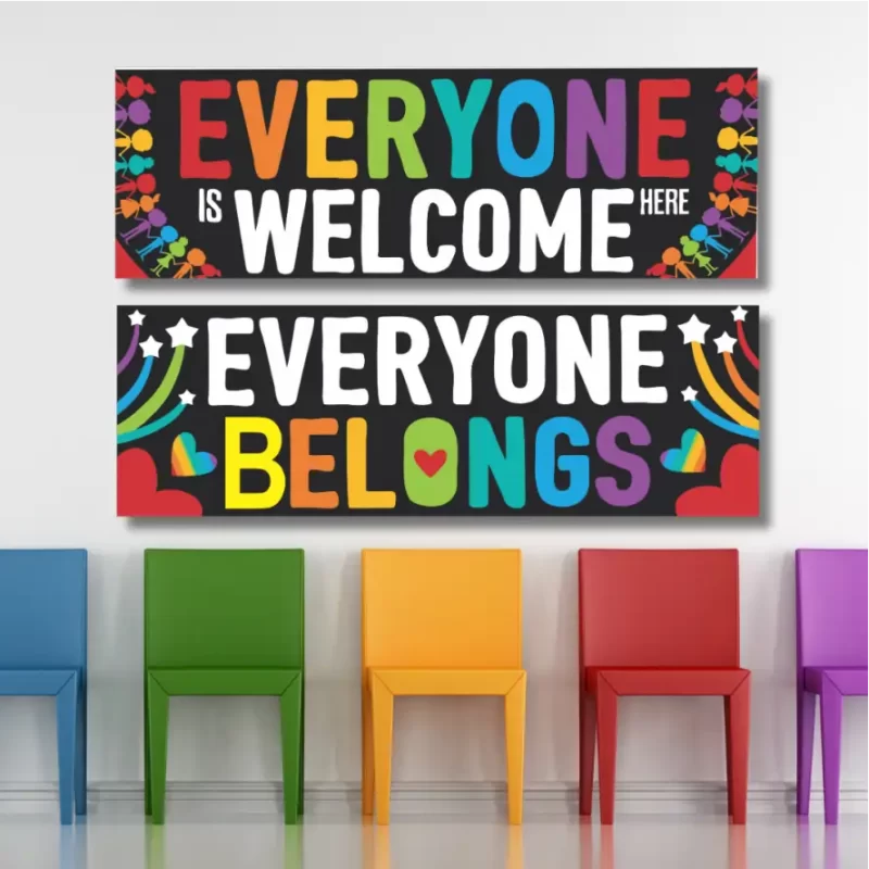 Everyone is welcome here  - classroom banners (36x12)