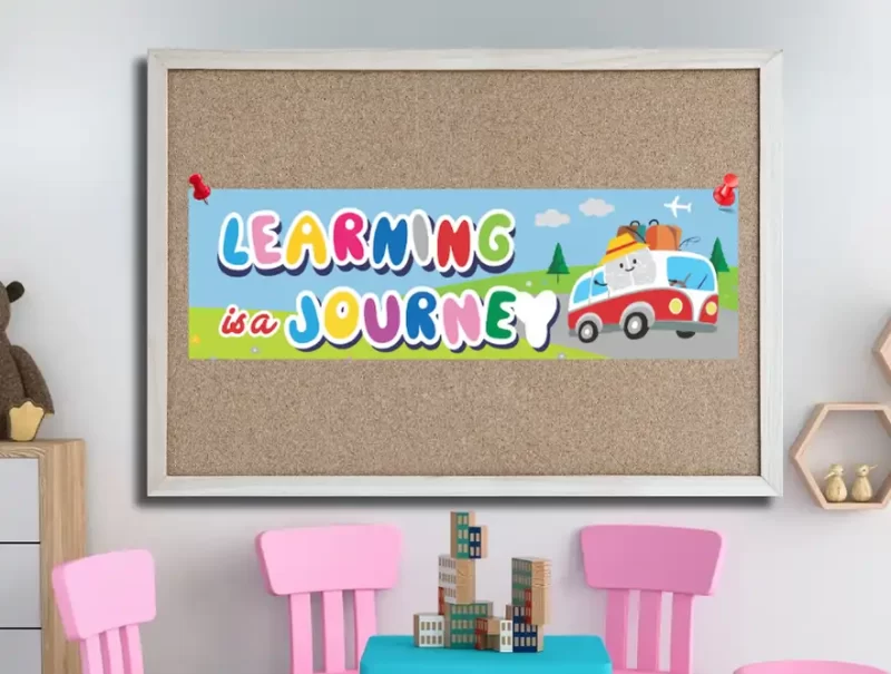 Learning is my super power -motivational classroom banners (36x12 landscape)