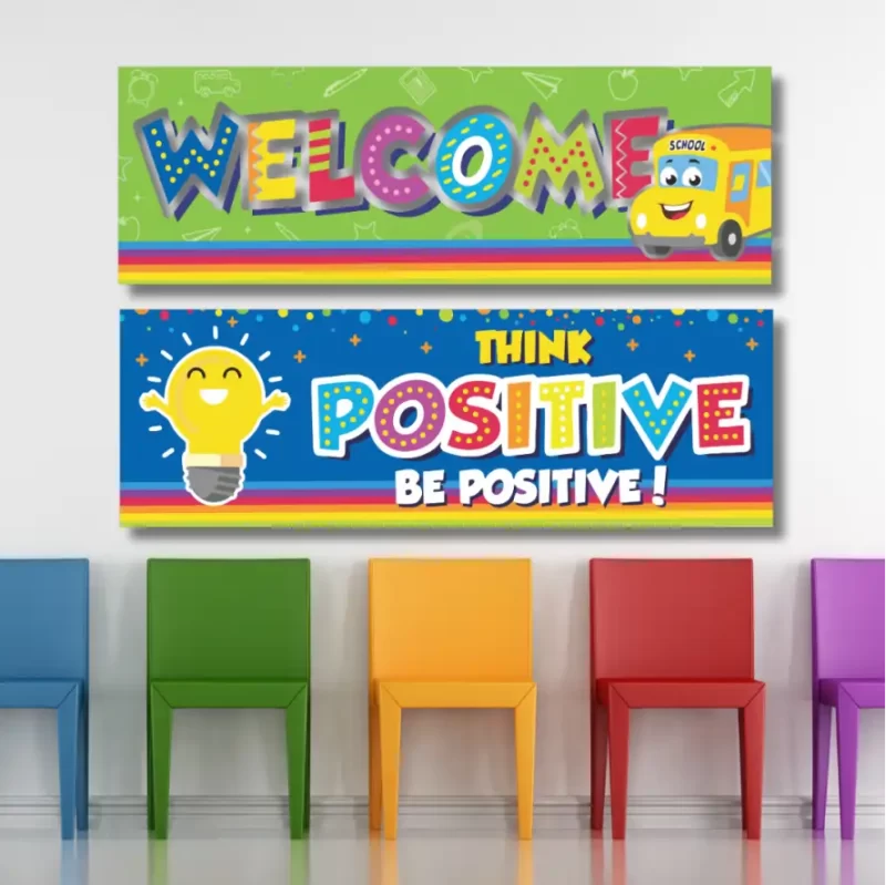 Welcome think positive be positive !- classroom banners (36x12)