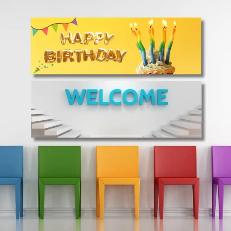 Happy birthday  &  welcome   - classroom banners (36x12)