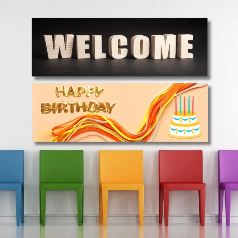 Welcome  &  Happy birthday   - classroom banners (36x12)