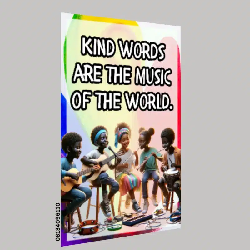 Kinds words are ….- Motivational A.I Quotes (12x36 Inches, Portrait)