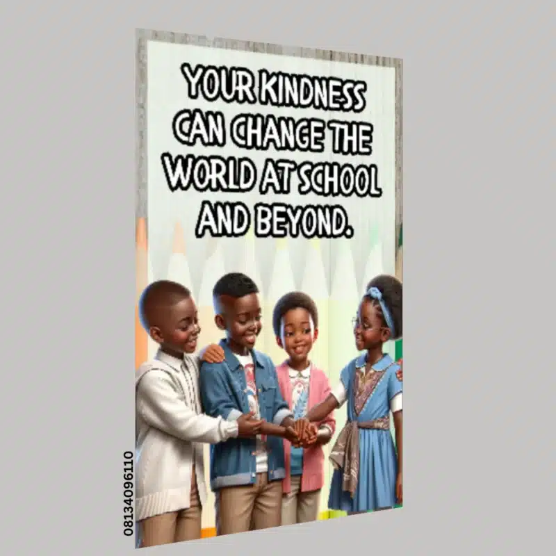 Your kindness can change the world at school beyond- Motivational A.I Quotes (12x36 Inches, Portrait)