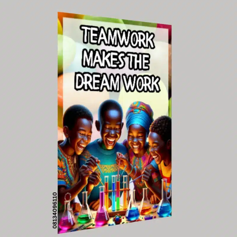 Teamwork makes the dreamwork- Motivational A.I Quotes (12x36 Inches, Portrait)