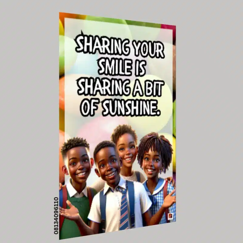 Sharing your smile…-Motivational A.I Quotes (12x36 Inches, Portrait)