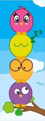 "adorable birds"- classroom door design. A 30x80 inches sticker used on all kinds of classroom door, motivating learners and teachers alike
