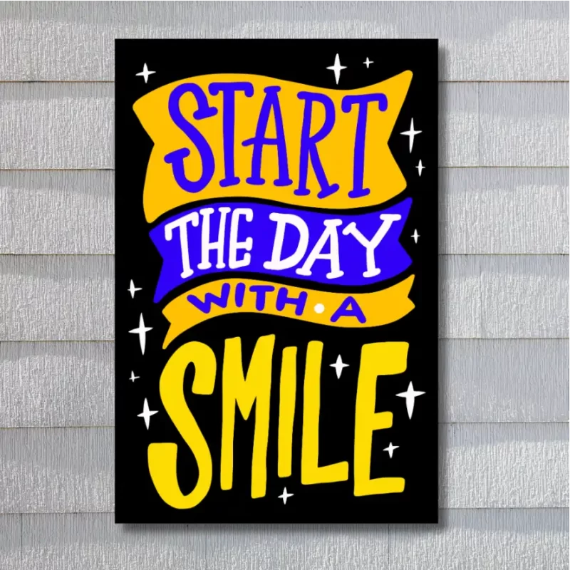 "Start the  day with a smile" - Flex Motivational Banner