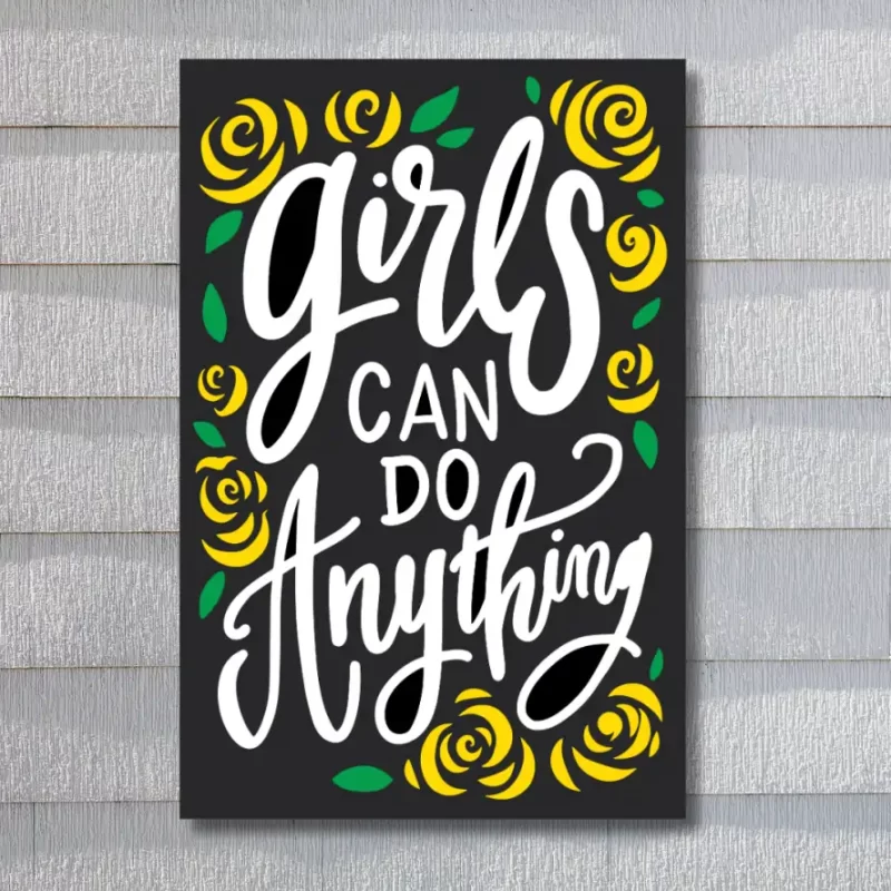 "Girls can do anything" -Flex Motivational Banner