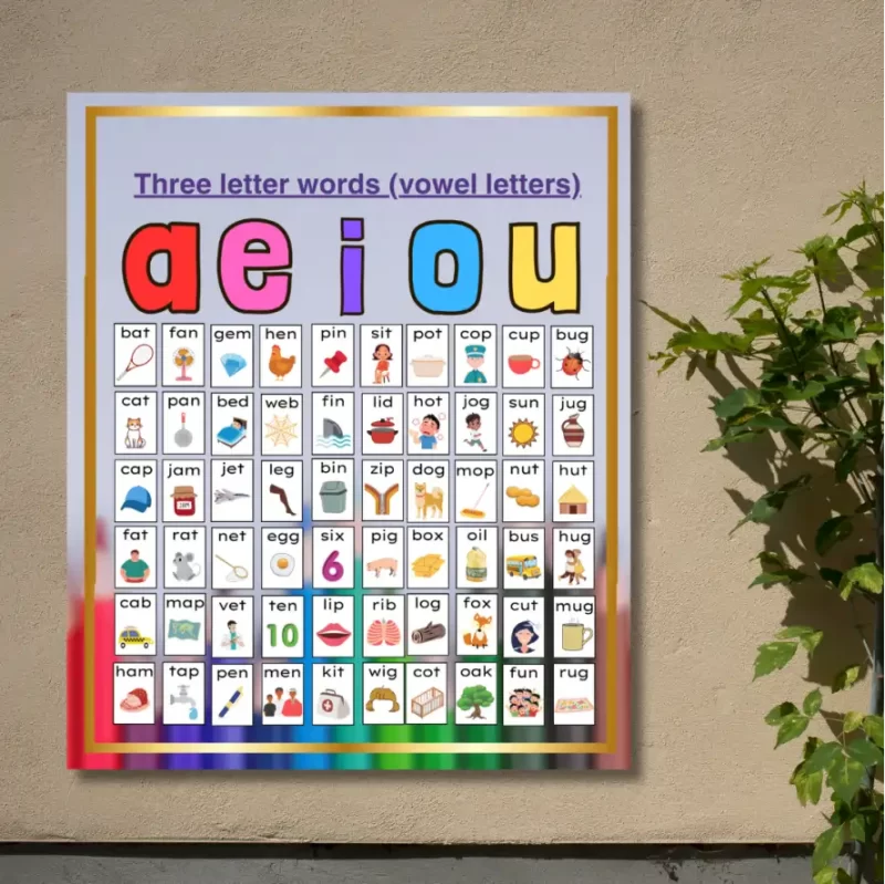 "Three letter word and vowel letter" - Instructional Flex Banner