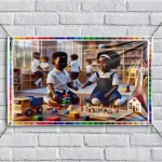Children playing with toys in the classroom theme - Backdrop