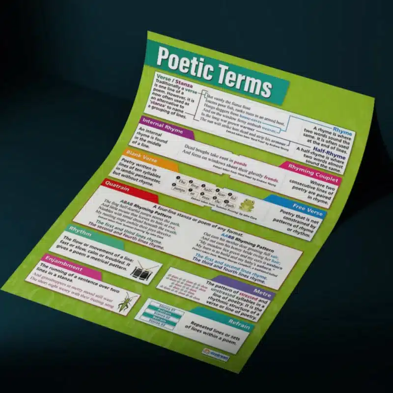 "Poetic terms" - Computer instructional flex banner