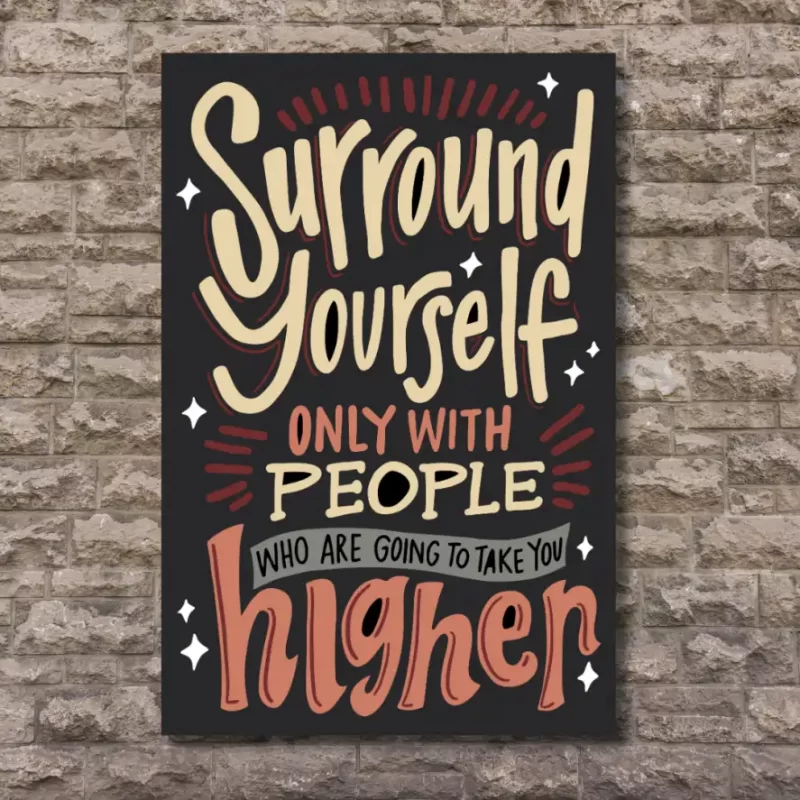 "Surround yourself only with people who are going to take you higher" - Flex Motivational Banner