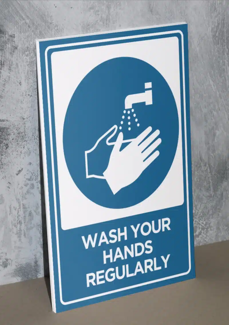 "Wash  Your hands regularly" - Foam board school sign , 12 by 17 inches