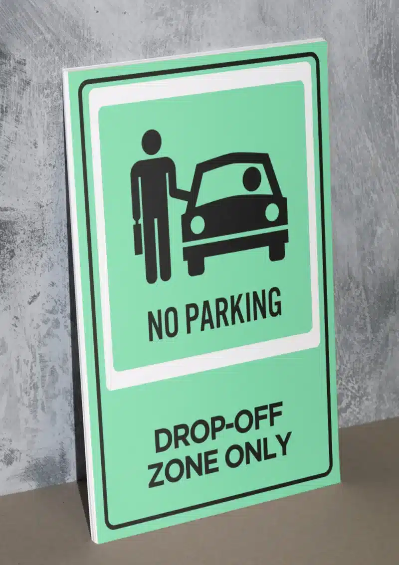 "Drop Off Zone Only" - Foam board school sign , 12 by 17 inches