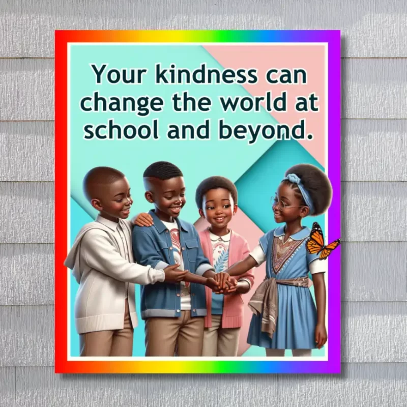 "Your kindness can change the world at school and beyond" - Flex Motivational Banner