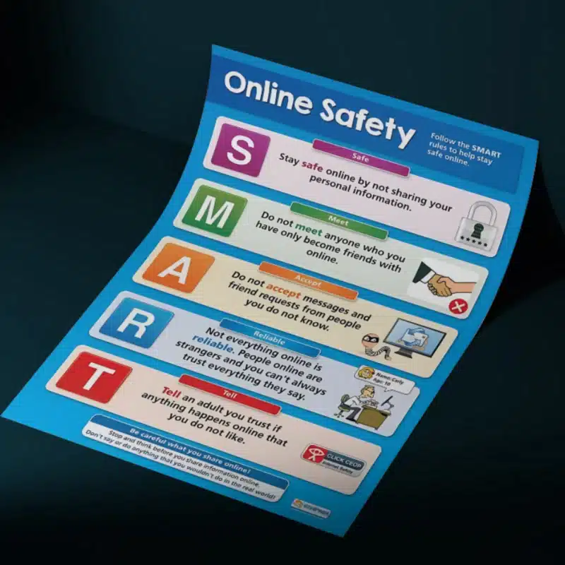 "Online safety" - Computer instructional flex banner