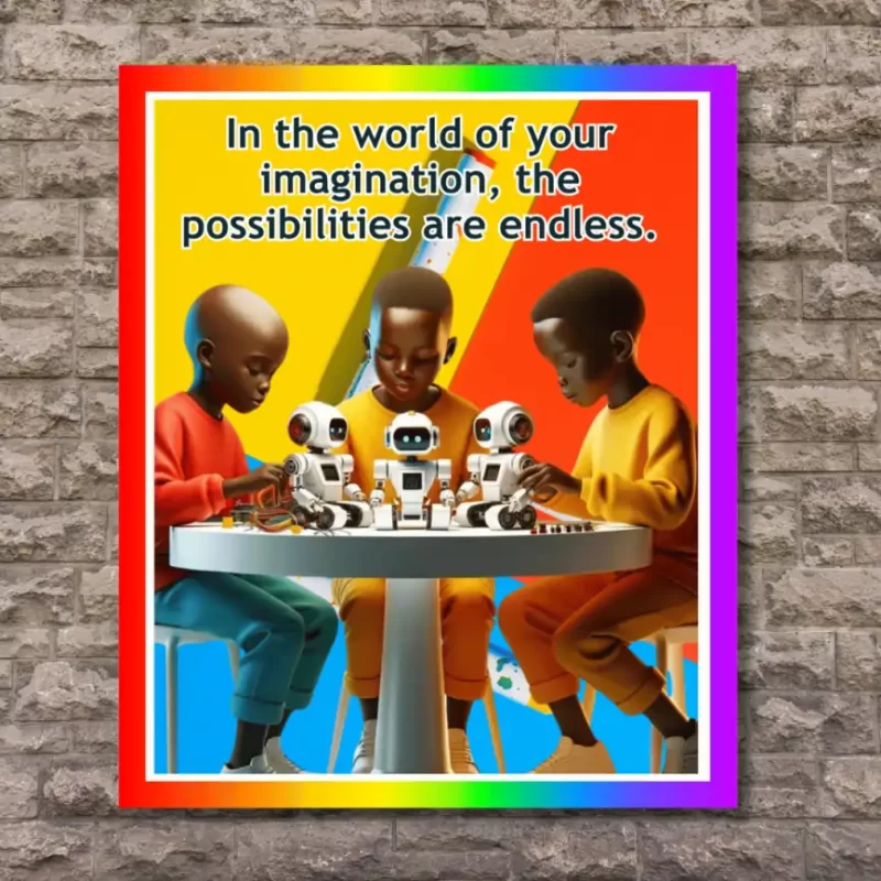 "In the world of your imagination, the possibilities are endless" - Flex Motivational Banner