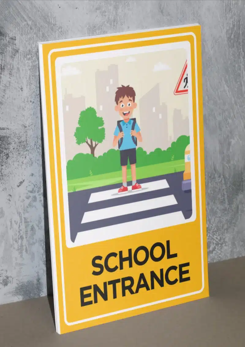 "School Entrance" - Foam board school sign , 12 by 17 inches