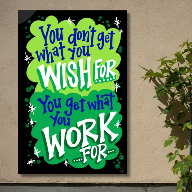 "You don't get what you wish for You get what you work for"  - Flex Motivational Banner