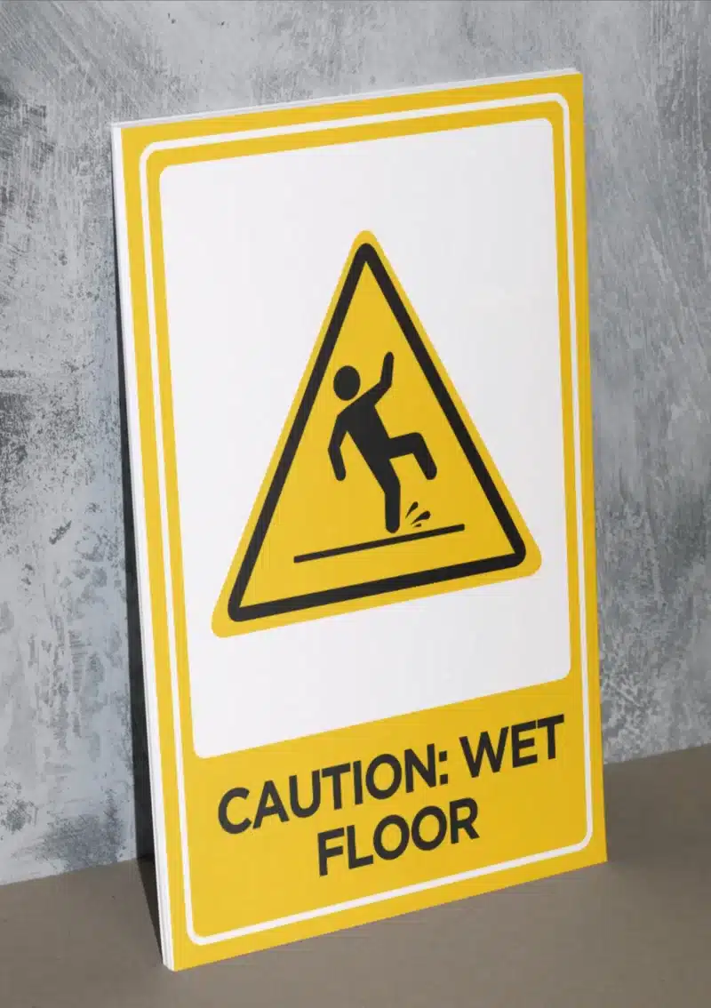 "Caution: Wet Floor" - Foam board school sign , 12 by 17 inches