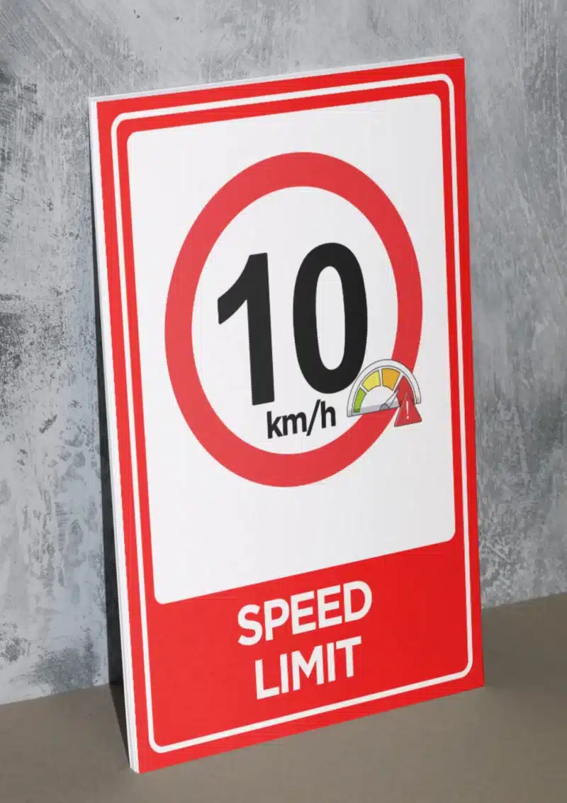 "Speed Limit 10km/h" - Foam board school sign , 12 by 17 inches