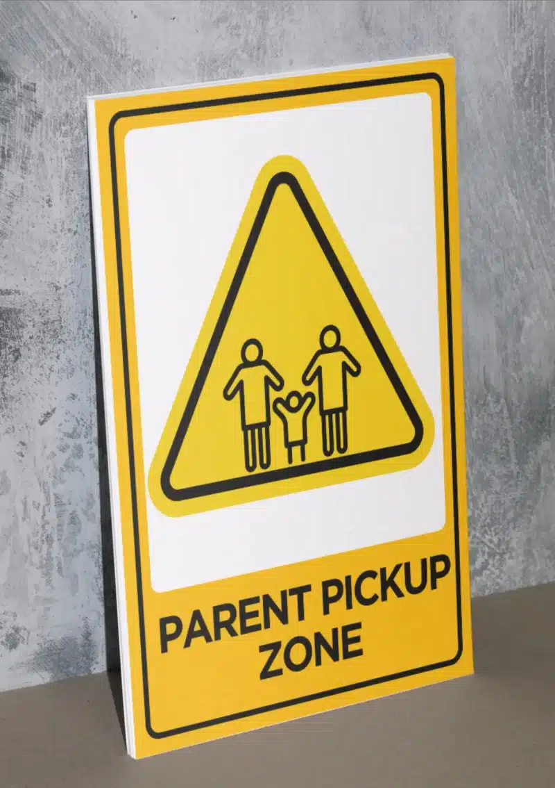 "Parent Pickup Zone" - Foam board school sign , 12 by 17 inches