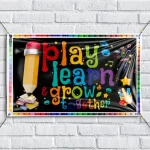 Play learn and grow togther theme - Backdrop