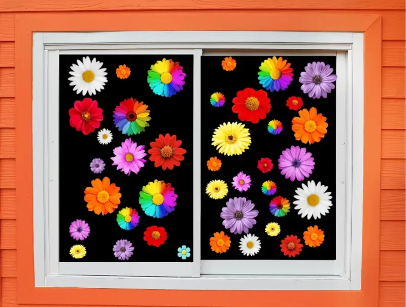 Colourful flower Window sticker