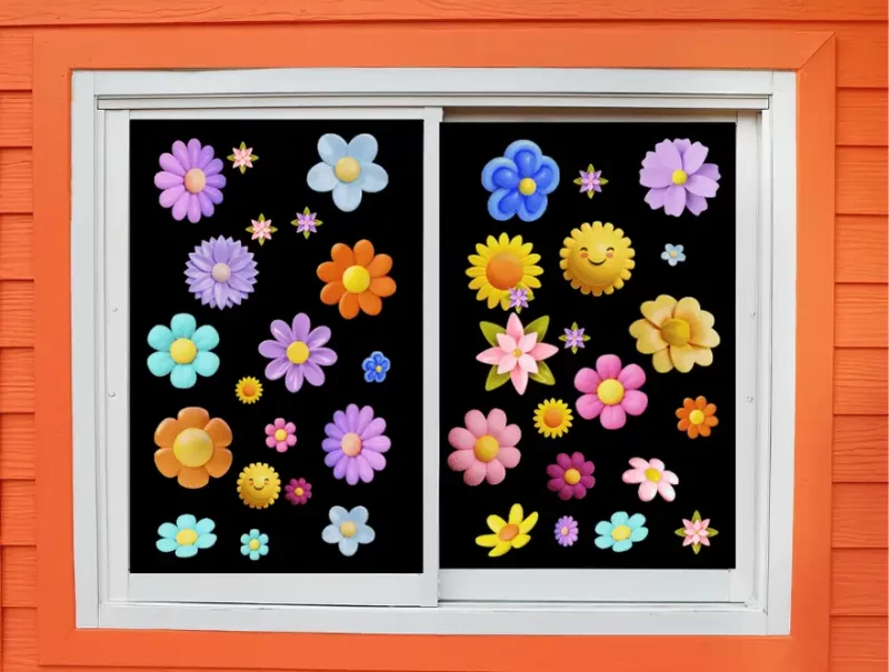 3D colorful Flower Window sticker