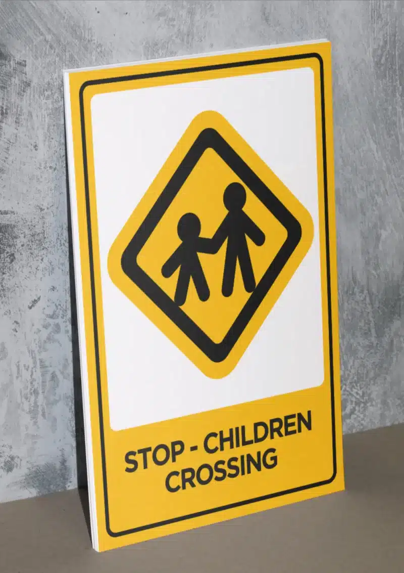 "Stop- Children Crossing" - Foam board school sign , 12 by 17 inches