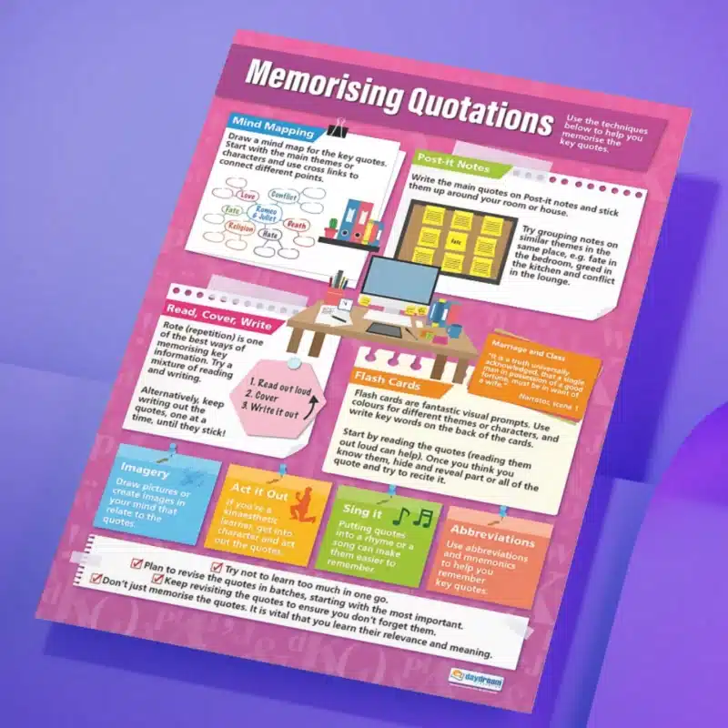 "Memorising quotations" - English instructional flex banner