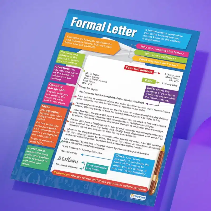 "Formal letter" - English instructional flex banner