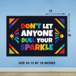 "Don't let anyone dull your sparkle " - Motivational A3 Poster