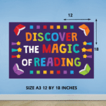 "Discover the magic of reading " - Motivational A3 Poster