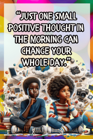 "Justr one small positive thought in the morning can change your whole day." - A.I  CLASSROOM POSTERS