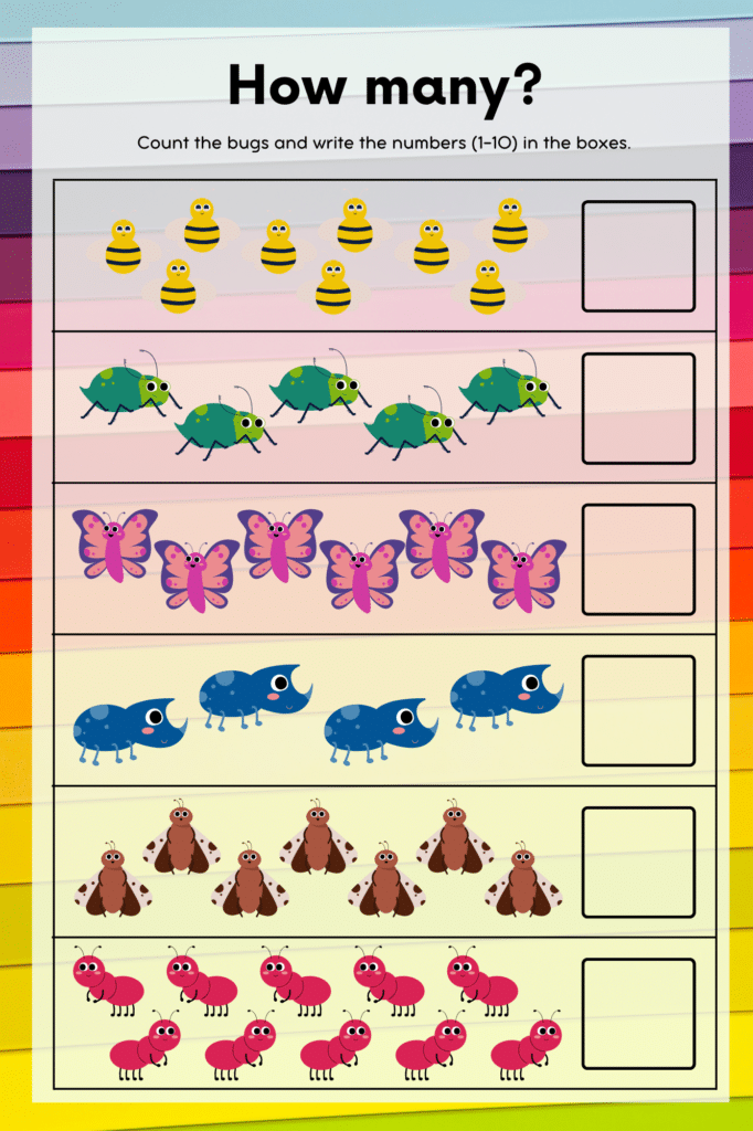 “Counting of bugs”- -Classroom Instructional Posters - ebencuts