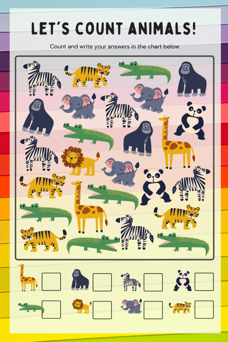 "Counting of Animals"-  -Classroom Instructional Posters