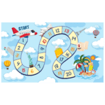 "Adventure-themed interactive Hopscotch jumping  game" - "Available in sticker and Flex" ACTIVITY GAME