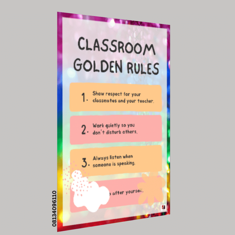"Classroom Golden rules"-  -Classroom Instructional Posters